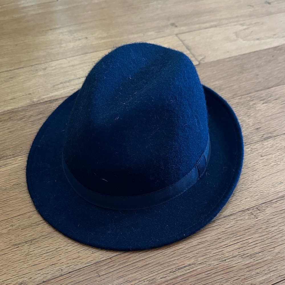 Janie and Jack Navy Blue Wool Fedora Hat